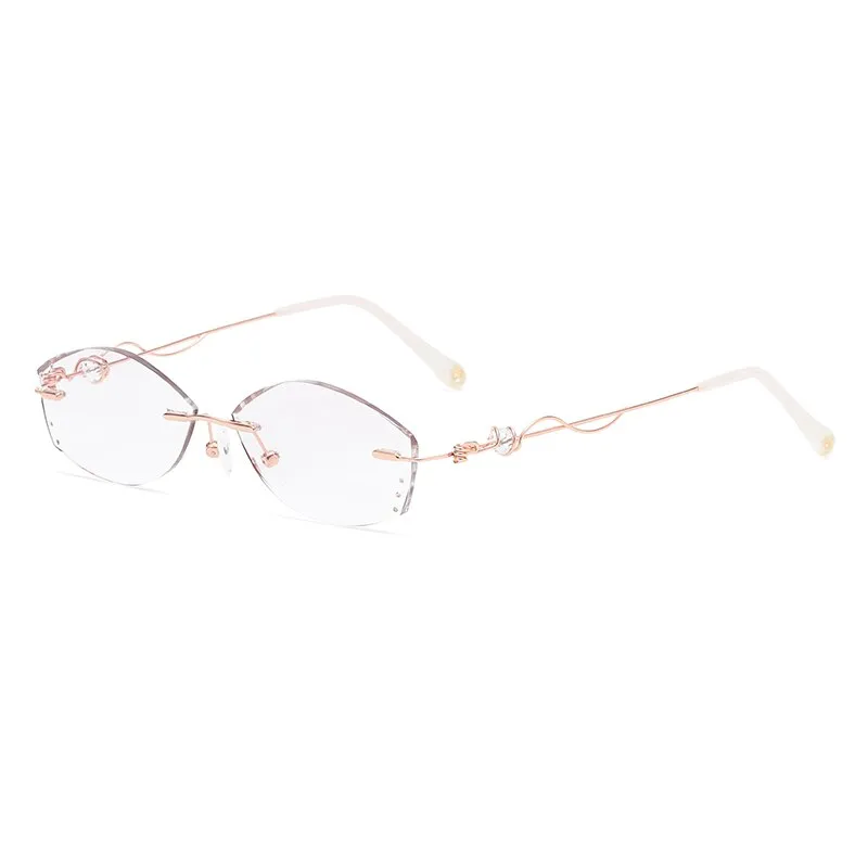 Zirosat Women's Eyeglasses 88001 Alloy Rimless Oval