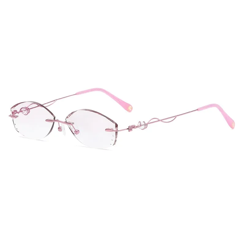 Zirosat Women's Eyeglasses 88001 Alloy Rimless Oval