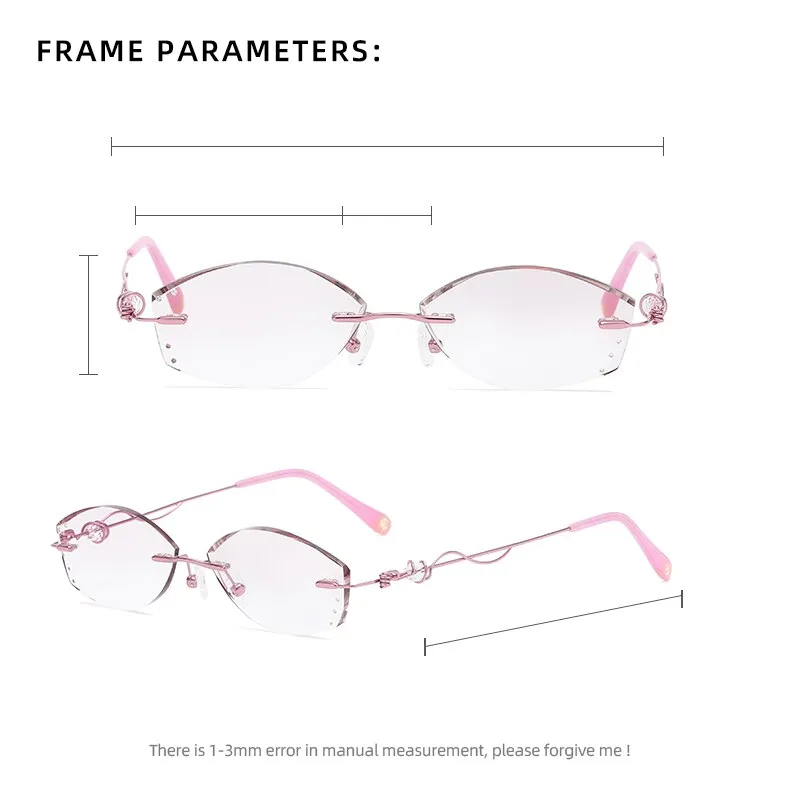 Zirosat Women's Eyeglasses 88001 Alloy Rimless Oval